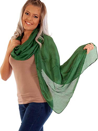 DOLCE ABBRACCIO by RiemTEX ® Schal Damen PRIMA DONNA Stola Tuch aus Wildseide in sattem Grün Tücher in 31 Unifarben Halstücher Seidentuch Schals Damen Halstuch Seidenschal (Smaragd)