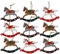 By Robelli Shabby Chic Wooden Christmas Tree Hanging Pendant Baubles Decorations - Cut Out Rocking Horses x 9