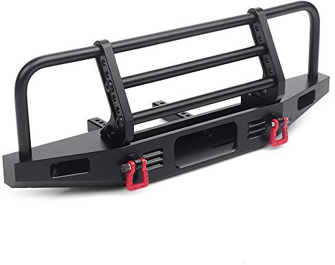 INJORA RC Bumper Metall Frontstoßstange mit Anhängerkupplung für 1:10 RC Crawler Traxxas TRX4 Defender Axial SCX10 SCX10 II 90046 90047