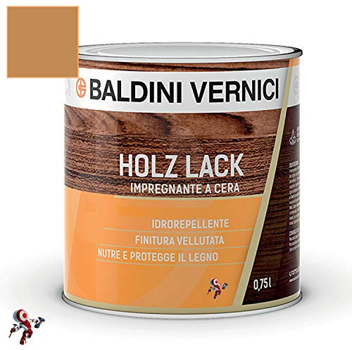 Impregnante a Cera Solvente Baldini per Legno Esterno e Interno - 750 ml, 9 Colori, Ideale per Rovere