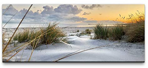 Paul Sinus Art Ivi König Wandbild 100x40cm Sylt Strand Abendröte Sonnenuntergang Traumhaft Wolken Meer