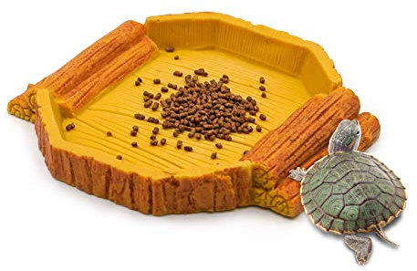 HUOHUOZHU Buveur de Tortue Bol d'eau Reptile, Bol Reptile de Roche Résine, Utilisé pour Le Bol d'alimentation Animale LéZard de Gecko Tortue Caméléon