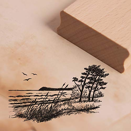 Stempel Meer Kiefern Möwen - Motivstempel ca. 48 x 28 mm