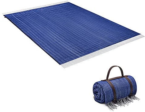 KingCamp Camping Decke Merida Picknick Strand Park Decke Wasserdicht Wolle-Optik Royal Blue