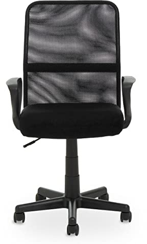 Premier Housewares Stratford Black Chair/Computer Chairs For Home/Desk Chair Set For Your Office/Reclining Home Office Chair/Comfy Computer Chair Upholstered /W60 X D59 X H96cm.