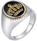 Dsnyu Ringe für Herren, 10mm Siegelring Krone Siegel, Edelstahl Ring Gold Vintage für Freund, Größe 54 (17.2)
