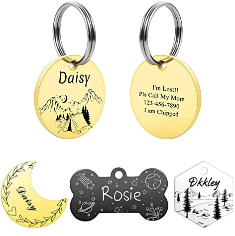 Personalisierte Hunde Hundemarke, Hundemarke mit Gravur, Hundegeschirr mit Namen, Telefonnummer und Adresse Dog Tag Namensanhänger Plakette Hunde Welpen Zubehör