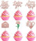 24 Stück Happy Mother's Day Tortendeko Glitzer Rose Briefkasten Love You Mom Kuchen Dekoendeko Cupcake Toppers Best Mom Torten Dekorationen für Muttertag Partyzubehör Rosegold