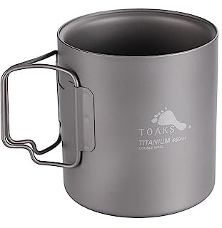 TOAKS Tasse à double paroi en titane 450 ml