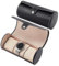 PandaHall 3 Slots Watch Reiseetui Für Männer Und Frauen Tragbare Uhrenrollen PU-Lederetui Säule Armbanduhr-Organizer Aufbewahrungskoffer Uhrendisplay Aufbewahrung Luxus-Uhrenbox Mit Kissen Schwarz