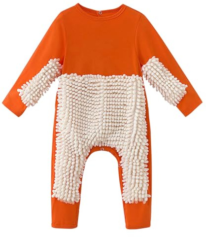 18mth Clothes Infant Baby Onesie Romper Jumpsuit Baby Boys Crawling Solid Mop Girls Romper&Jumpsuit Baby Boy Overall Romper (Orange, 12-18 Months)