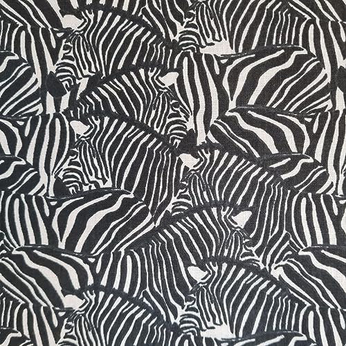 Stoff Meterware Baumwolle 0,5 m Zebras Khumba schwarz weiß Zebra Dekostoff Vorhangstoff Kleiderstoff