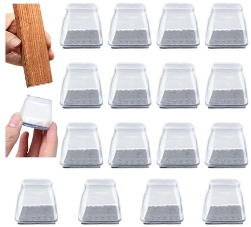 GWAWG 16 PCS Chair Leg Floor Protectors Silicone Chair Leg Caps Chair Leg Protection Covers with Felt Pads for Protecting Hardwood Tile Laminate Floors Furniture No Scratches and No Noise(Large)
