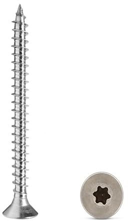 Zapados® Spanplattenschrauben, A2 Edelstahl, Torx TX, Senkkopf, Vollgewinde, Holzschraube, Schrauben (3 x 10 mm, 1000)