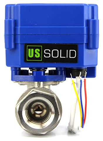 U.S. Solid Motorisierter Kugelhahn - G3/4 Edelstahl-Elektrischer Kugelhahn, Vollport, 9-24V AC/DC und 3-Draht-1-Wege-Positive-Break-Setup