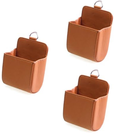Supvox 3stücke Car Vent Storage Organizer Leder Handyhalterung Für Autolüftung Praktische Aufbewahrungstasche Braun Einfache Installation Kompakte Große Kapazität Für Stifte Handy