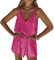 LIAOPUFUS Femme Robe Courte à Bretelles en Col V Sexy Halter Robe à Paillettes Sequins Brillants Robe Lâche (63 Rose, M)