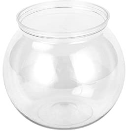 Pnuokn Plastic Round Aquarium Unbreakable Crystal-Clear Fish Bowls For Small Fish 4 Sizes Vases For Candy Ornament Holder