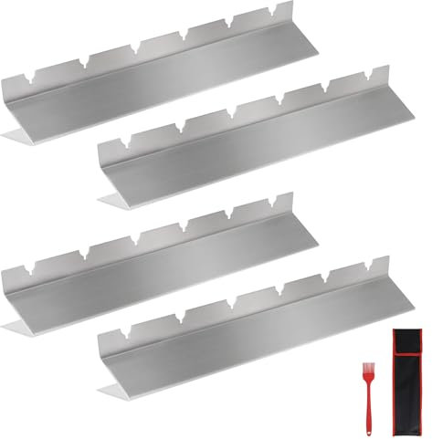 LALAGO 4 pezzi Supporto per Spiedini per Barbecue, Set di Spiedini in Acciaio Inossidabile per 6 Spiedini con Spazzola e Sacchetto per Barbecue a Carbonella, a Gas ed Elettrici