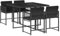 vidaXL Garten Essgruppe 5-TLG., Gartenmöbel Set Tisch mit 4 Stühle, Gartengarnitur mit Kissen, Sitzgruppe Essgarnitur Terrasse, Schwarz Poly Rattan