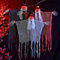 3 Stück Halloween Deko Geister mit LED-Leuchtende rote Augen, Halloween Gruselig Skelett Grim Reaper, Geister Dekoration Hängender Sensenman, Halloween Dekoration Party Garten
