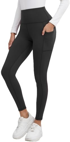 Merlvida Sport Leggings Damen High Waist Blickdicht Sportleggings mit Taschen Bauchweg Sporthose Lang Elastische Leggins Weiche Hose für Yoga Workout Gym