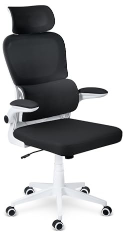 Sofotel Bürostuhl Ergonomisch Schreibtischstuhl Aus Mesh Mit Kopfstütze Lendenwirbelstütze Und Verstellbaren Armlehnen Wippfunktion Drehstuhl Chefsessel Schwarz