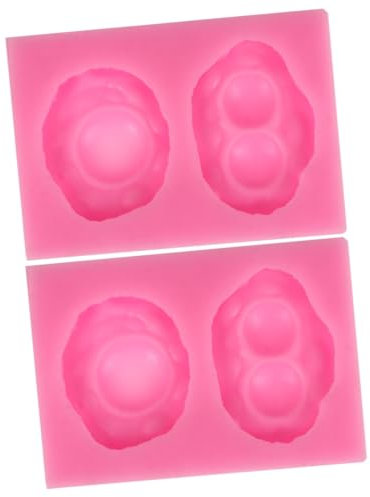 PRETYZOOM 2 Piezas molde huevo frito pastel de galletas moldes para velas fondant planchas de asar planchas para asar molde de silicona molde de bricolaje molde inverso gel de sílice rosa