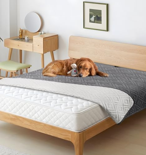 The Fellie wasserdichte Hundedecke, rutschfeste & Waschbare Hundematte, Haustierdecke für Hunde & Katzen, Sofa Schutzdecke gegen Tierhaare & Kratzer, Ideal für Couch, Bett, Autositz (Grau, 170×210cm)
