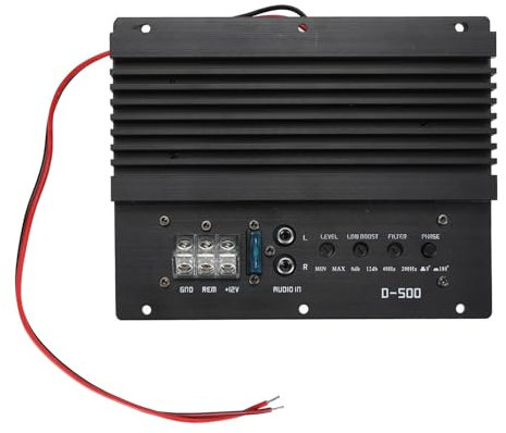 Car Power Amplifier,Professional Aluminum Alloy High Power Subwoofer Plate Amplifier for 8 to 12 Inch Subwoofer 12V 800W