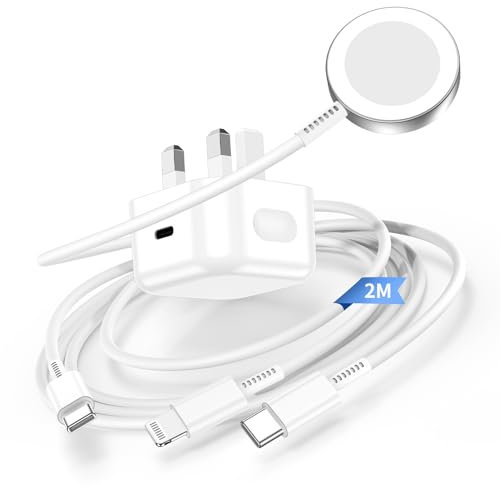 3 in 1 Charger Cable for Apple Watch and iPhone, 20W USB Type C Fast Wall Charger Plug with 2M Lightning Cable Cord for iWatch Series SE/10/9/8/7/6/5/4/3/2, for iPhone 16 Pro Max/15 Plus/14 Mini/13/12