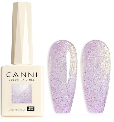 CANNI UV Gel Nagellack Glitzer Nagellack Gel Nail Polish Farbgel für Gelnägel UV Lack Soak Off gellack für UV Lampe 8066