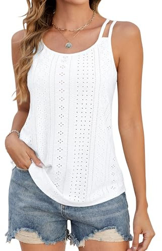 StylSense Tank Top Damen Sommer Tanktops Frauen Ärmellos Tshirt Oberteile Elegant Spaghetti Cami Bluse Locker