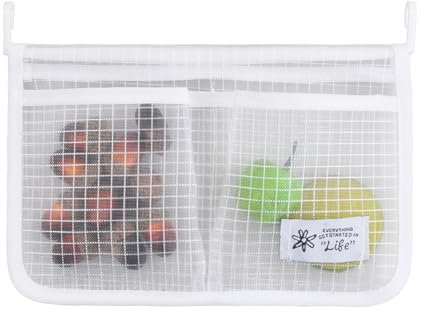 YILANJIN Refrigerator Door Organizer Mesh Bags Set, Over Door Storage Organiser, Fridge Storage Container for Kitchen, Mini Fridge Double-compartment Storage Bag, Suitable for Home Kitchen