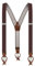 Anshili Herren Hosenträger mit 3 Clips 6 Knopfloch Y-Form - 3.5 cm Breit (Weinrot Punkt)