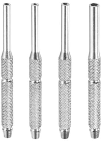 QUARKZMAN Ensemble de 4 Chasses-Goupilles 1/16 5/64 3/32 1/8 Chasses-Goupilles non Marquants Cylindriques avec Poignée Cannelée pour La Réparation de Montres, Bijoux et Artisanat