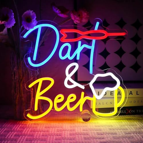 Dart Beer LED Neon Sign for Wall Decor USB Adjustable Brightness Living Room Bars Pub Club Gatherings Art Wall Decor