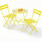 Clevich 3-Piece Folding Patio Bistro Set for Outdoor, Lightweight Rustproof Metal Table & 2 Chairs, Balcony Garden Furniture, 3 Colours Available (yellow)