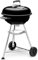 Compact Kettle BBQ a carbone, sup. cottura Ø 47 cm, barbecue con coperchio e caldaia smaltati in porcellana, supporto a tre gambe e ruote, sup. cottura cromata - Nero