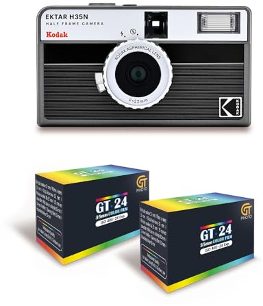 KODAK EKTAR H35N Schwarz – Silbergerät halbes Format + 2 Farbfolien