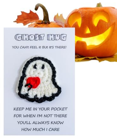 Lnhgh Muñeca De Ganchillo | Fantasmita Gracioso de Ganchillo con Tarjeta,de Lana Juguete Coleccionable para Profesoras Compañeras Amigas Mujeres Estudiantes Hogar Coche Oficina