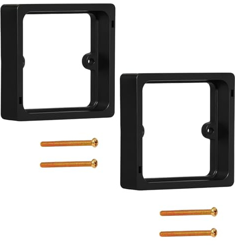 2Pcs Socket Spacers With 4 Screws, Light Switch Spacer, Electrical Socket Spacer, 3.38 * 3.38 Inch, Single Sockets, Black Switches And Sockets, Spacers For Switches