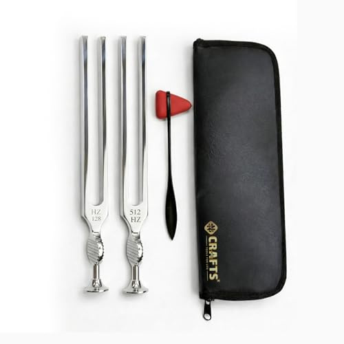 NS Crafts® Gardiner Brown Tuning Fork Set 128Hz & 512Hz | Medical Diagnostic Tuning Forks – Hearing Test Instruments, Rinne Test, Vibration Sensory Examination