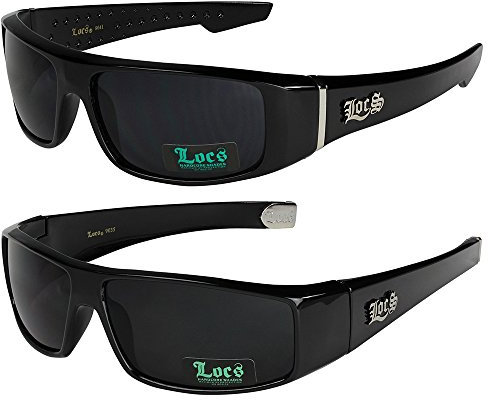 2er Locs Herren Damen Männer Frauen Unisex Sonnenbrillen Motorradbrille Motorradsonnenbrille Sportbrille Radbrille - 1x Locs 9041 schwarz und 1x Locs 9035 schwarz - Modell 03 + 05 -