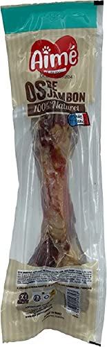 Aimé - Ossa di prosciutto - Ossa da masticare 100% naturali e dolcetto per cani di tutte le razze ed età - Premio [la confezione può variare]
