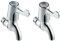 Modern Lever Action BIB Taps Bathroom Sink Hot & Cold Water Taps Quarter Turn Deck Mounted Washbasin Taps Water Saving Single Lever Taps Polished Chrome Tap Pair for Bathroom & Kitchen - Metal