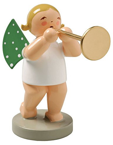 Wendt & Kuhn Blonde handbemalt grunhainichen Angel zeremonielle Trompete Figur