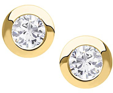 My Gold Ohrstecker Ohrringe Echtes Gelbgold 333 Gold (8 Karat) Zirkonia Ø 6mm Solitär Goldohrringe Goldstecker Christy V0012114