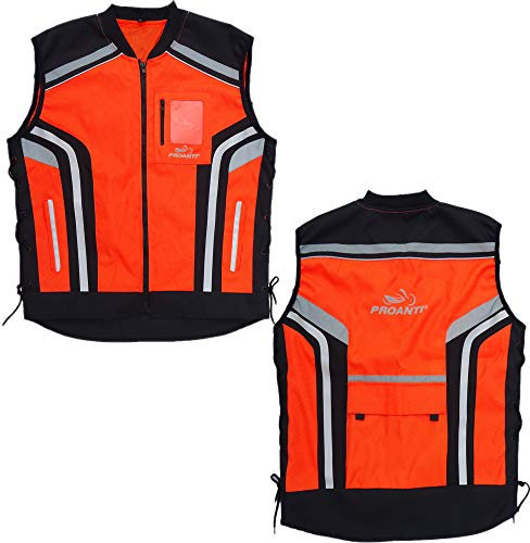PROANTI Motorrad Warnweste Sicherheitsweste Motorrad Quad Neon Weste - Größe 4XL