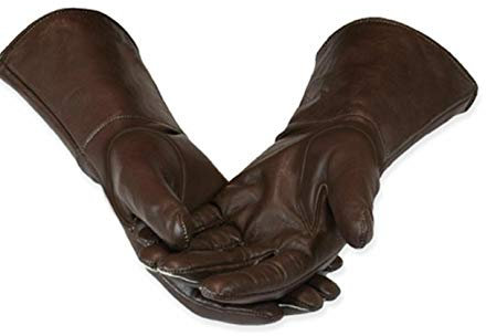 Si Herren Mittelalter Renaissance Cosplay Swordman Steampunk ungefüttert Lederhandschuhe, Braun, XX-Large